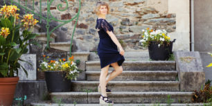Robe patineuse à dentelle - principale